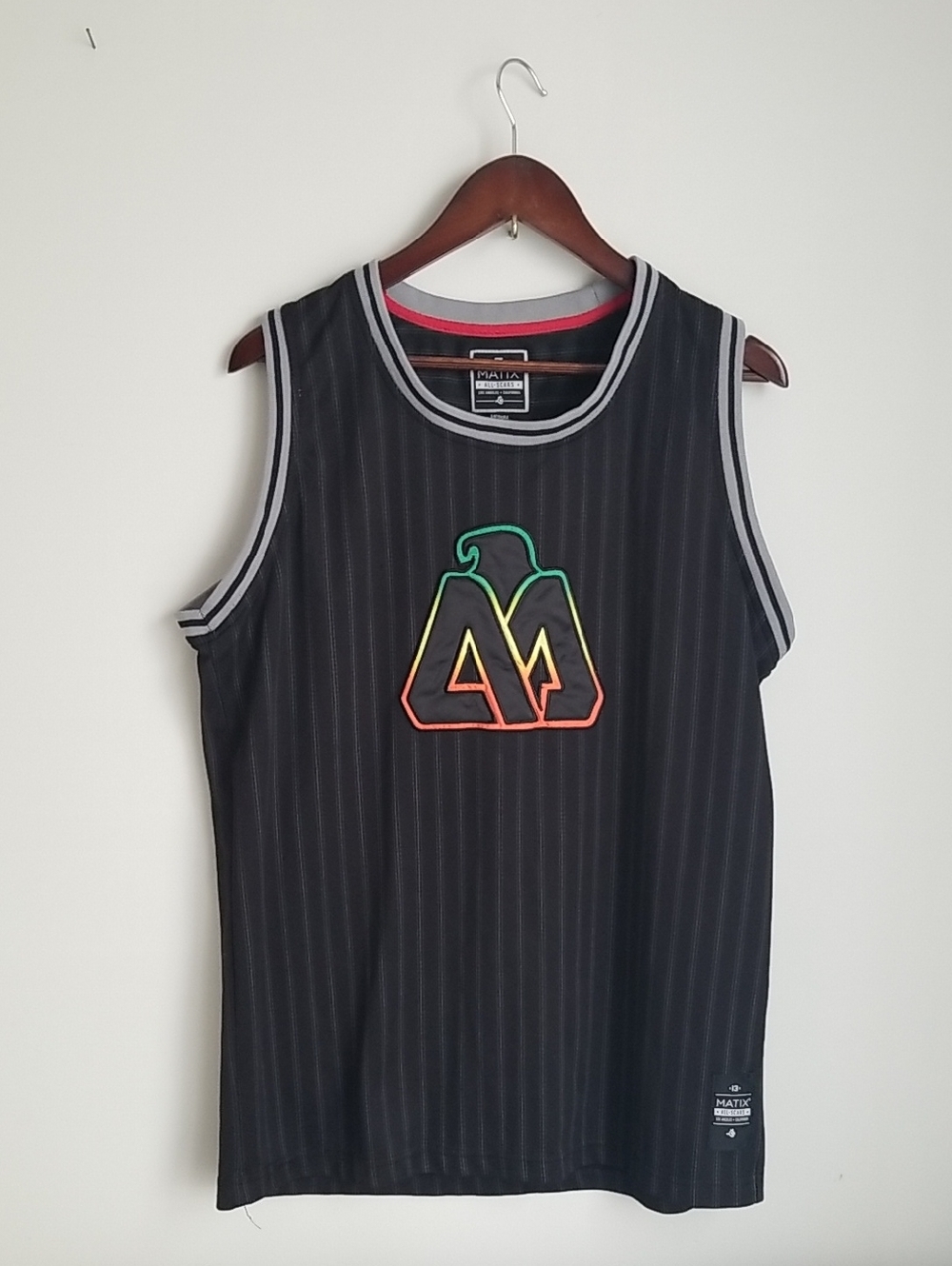 Vintage Black Matix All Scars LA Sleevless Basketball Shirt Mens Medium